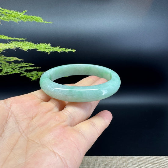 Genuine Burmese Apple Green Jade Jadeite Bangle Bracelet ( 55.9mm )