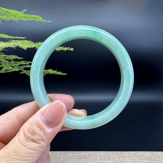 Genuine Burmese Apple Green Jade Jadeite Bangle Bracelet ( 55.9mm )