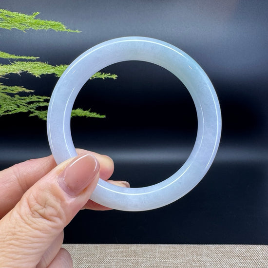 Genuine Burmese Icy Green Jadeite Jade Bangle Bracelet ( 55.6mm )