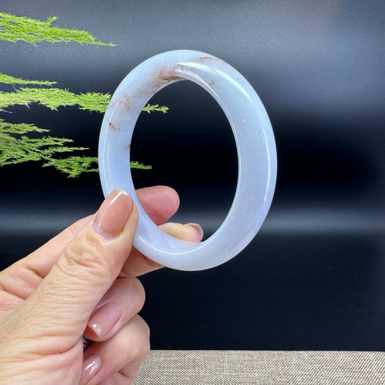 Genuine Burmese  Light Lavender Jade Jadeite Bangle Bracelet ( 55.4mm )