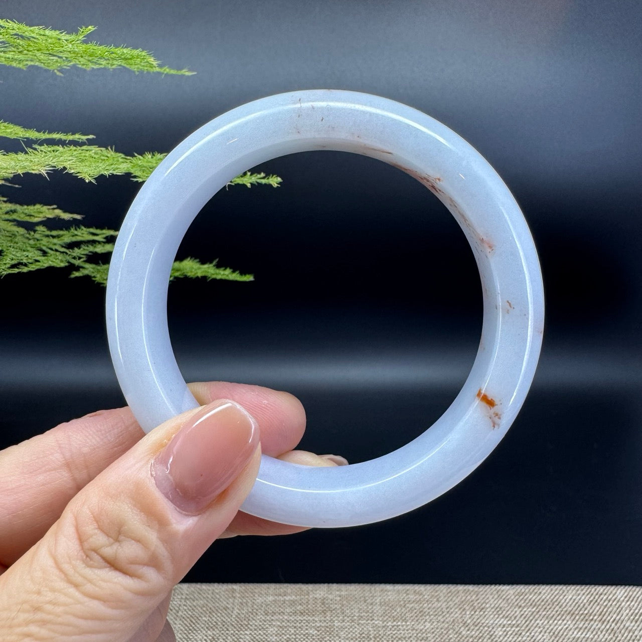 Genuine Burmese  Light Lavender Jade Jadeite Bangle Bracelet ( 55.4mm )