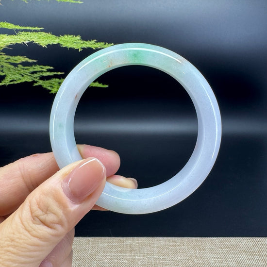 Genuine Burmese Icy Green Jade Jadeite Bangle Bracelet ( 54.1mm )
