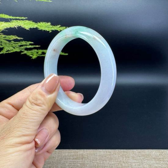 Genuine Burmese Icy Green Jade Jadeite Bangle Bracelet ( 54.1mm )