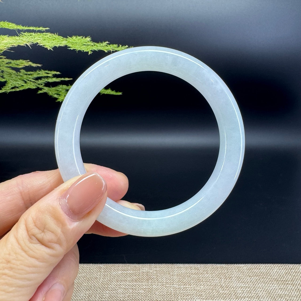 Genuine Burmese Green Jade Jadeite Bangle Bracelet ( 54.7mm )