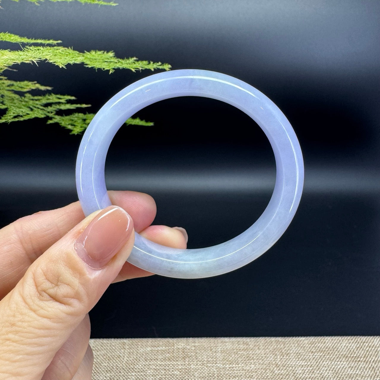 Genuine Burmese Lavender Jade Jadeite Bangle Bracelet ( 54.6*48.8mm)