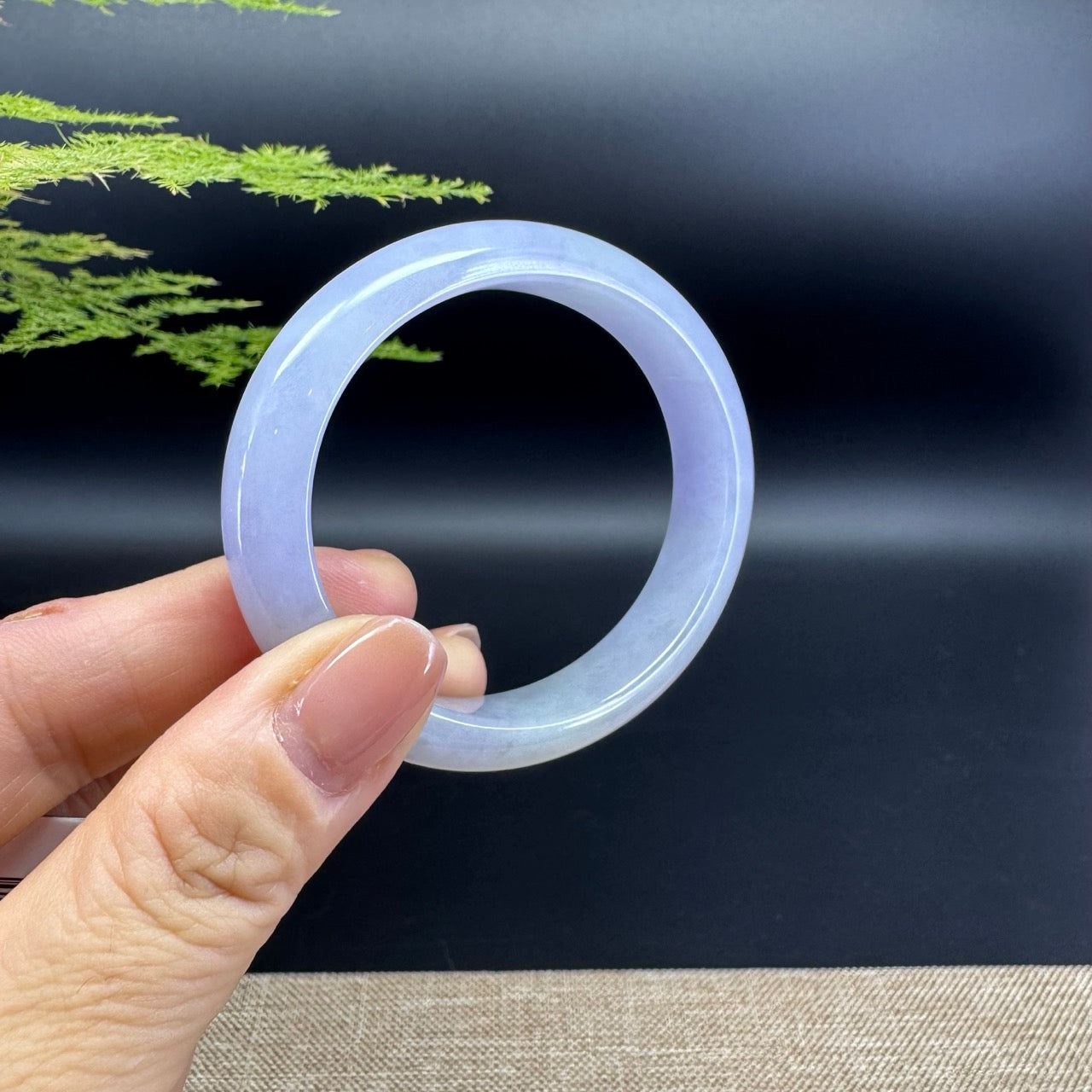 Genuine Burmese Lavender Jade Jadeite Bangle Bracelet ( 54.6*48.8mm)
