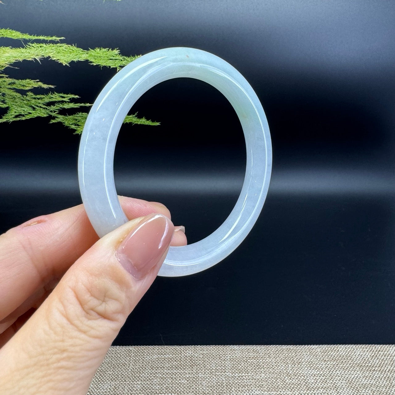 Genuine Burmese Icy Green Jade Jadeite Bangle Bracelet ( 54.6mm )