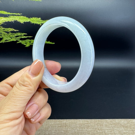 Genuine Burmese Lavender Green Jade Jadeite Bangle Bracelet ( 54.6mm )
