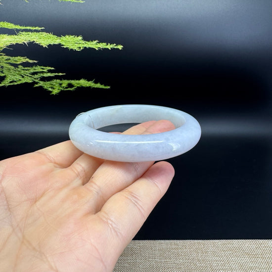 Genuine Burmese Lavender Green Jade Jadeite Bangle Bracelet ( 54.6mm )
