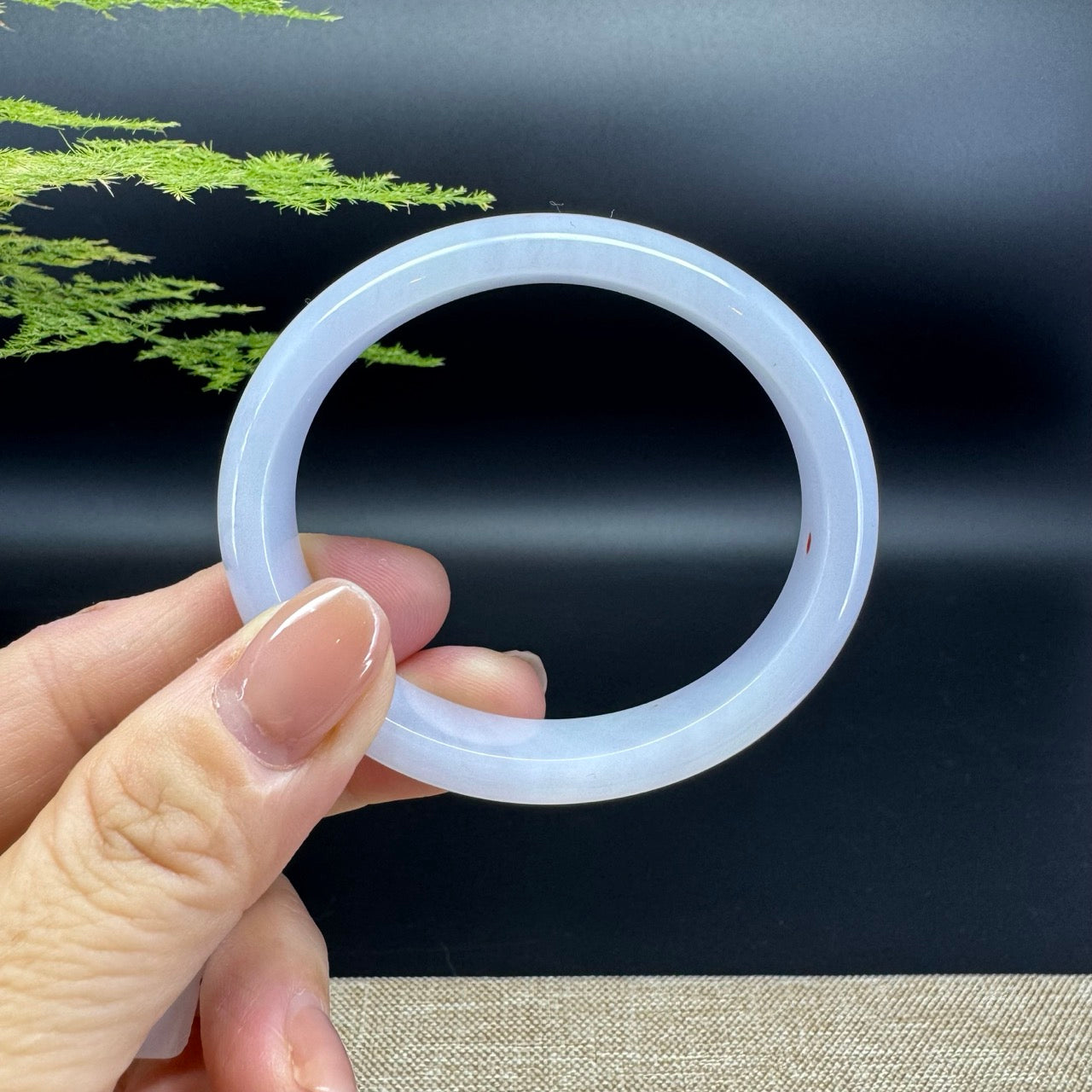 Genuine Burmese Lavender Jade Jadeite Bangle Bracelet ( 54.1mm*47.4 )