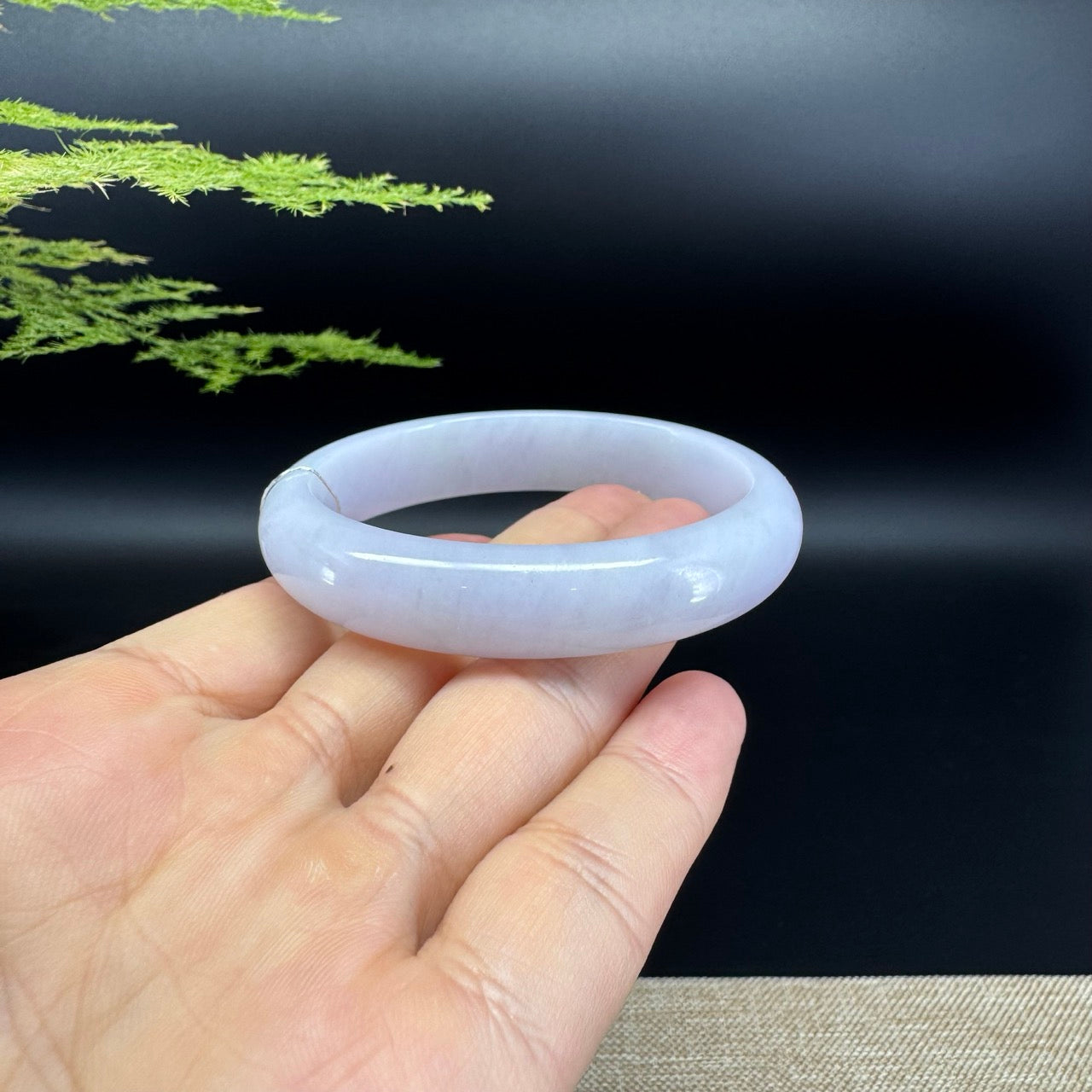 Genuine Burmese Lavender Jade Jadeite Bangle Bracelet ( 54.1mm*47.4 )
