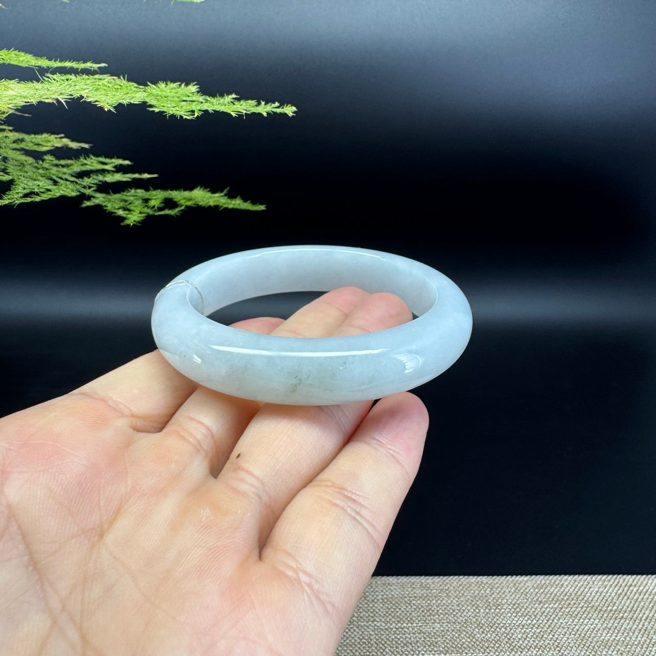 Genuine Burmese Green Jade Jadeite Bangle Bracelet ( 54mm )