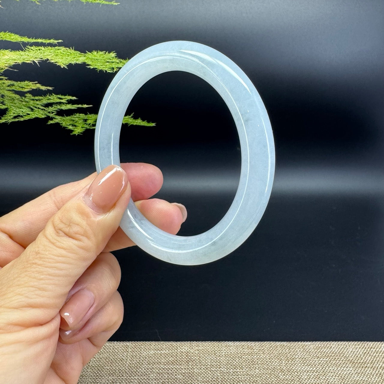 Genuine Burmese Icy Green Jade Jadeite Bangle Bracelet ( 54.9mm )