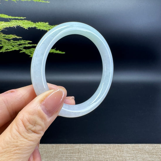 Genuine Burmese Icy Green Jade Jadeite Bangle Bracelet ( 54.6mm )