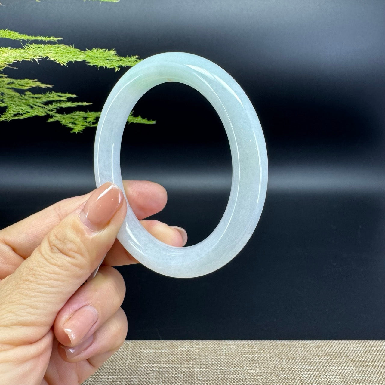 Genuine Burmese Green Jade Jadeite Bangle Bracelet ( 54.7mm )