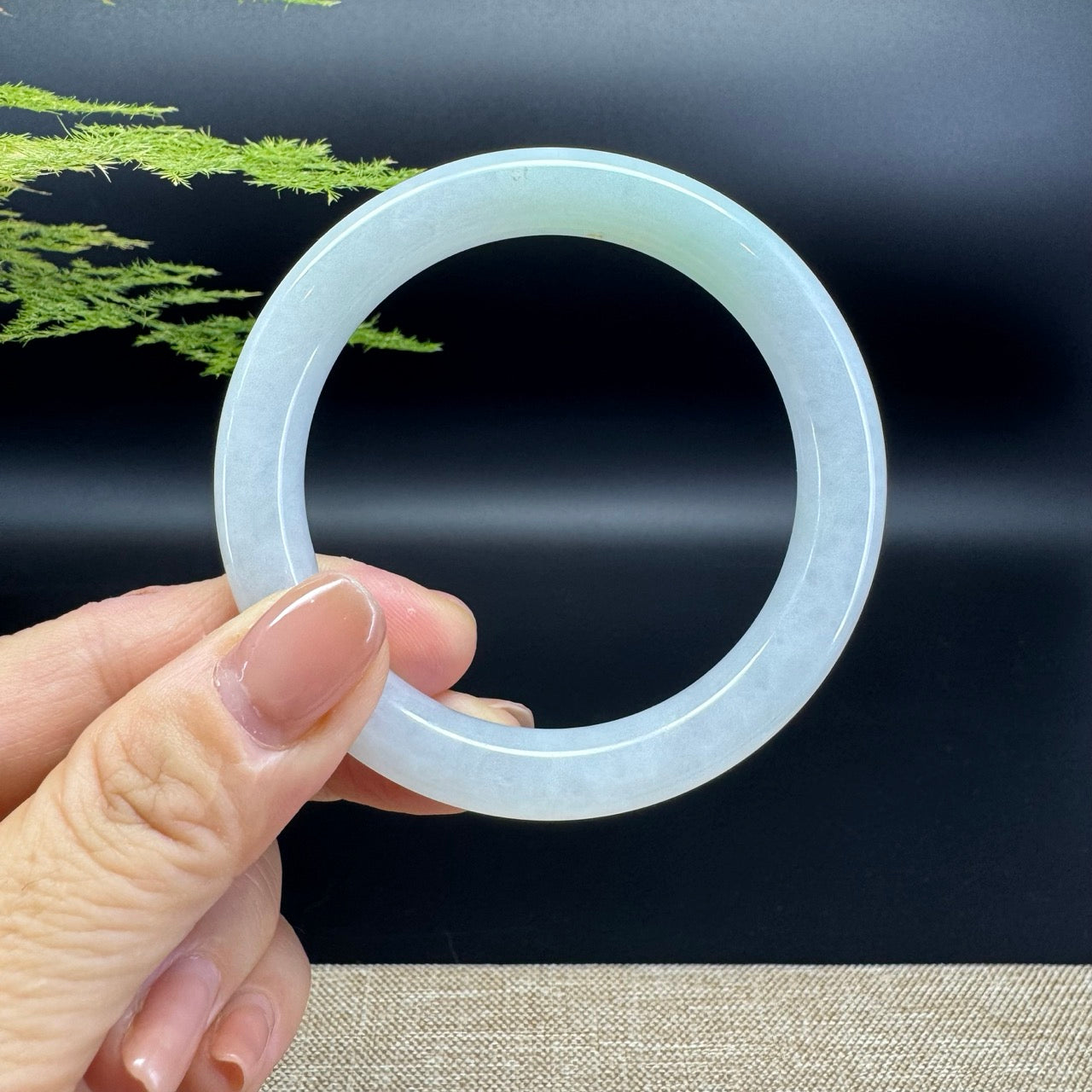 Genuine Burmese Green Jade Jadeite Bangle Bracelet ( 54.7mm )