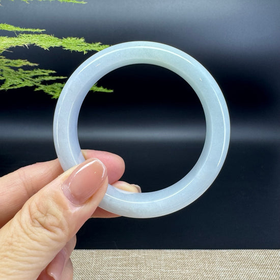 Genuine Burmese Lavender Green Jade Jadeite Bangle Bracelet ( 54.7mm )
