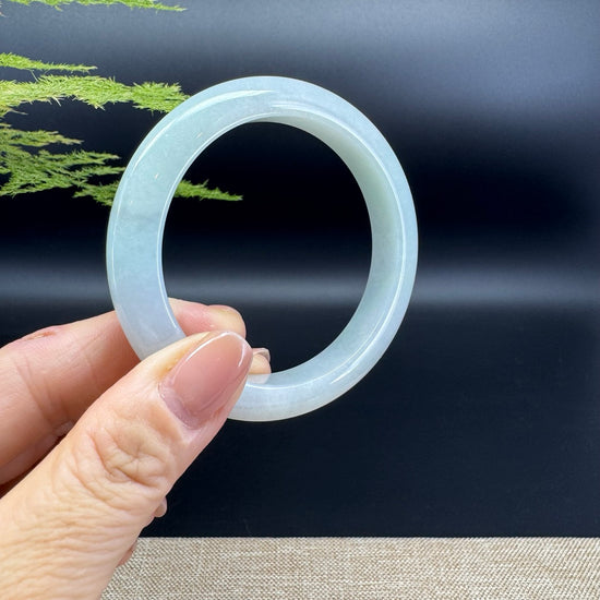Genuine Burmese Icy Green Jade Jadeite Bangle Bracelet ( 54.7mm )