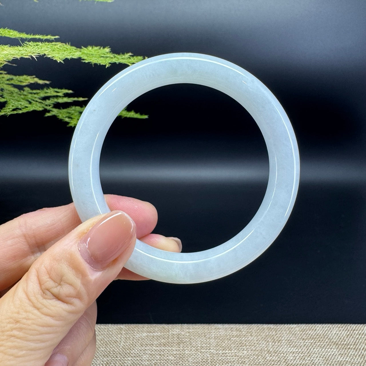Genuine Burmese Icy Jade Jadeite Bangle Bracelet ( 54.8mm )