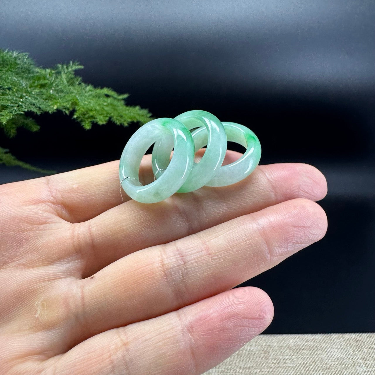 RealJade® Burmese White Green(BDQ) Traditional Jadeite Jade Ring
