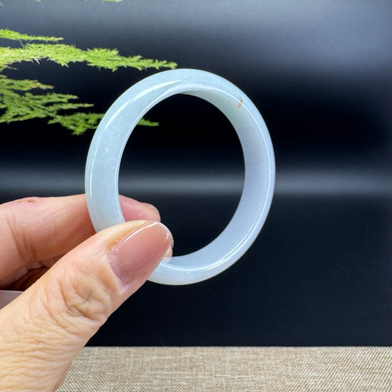 Genuine Burmese Icy Green Jade Jadeite Bangle Bracelet ( 54.2mm )