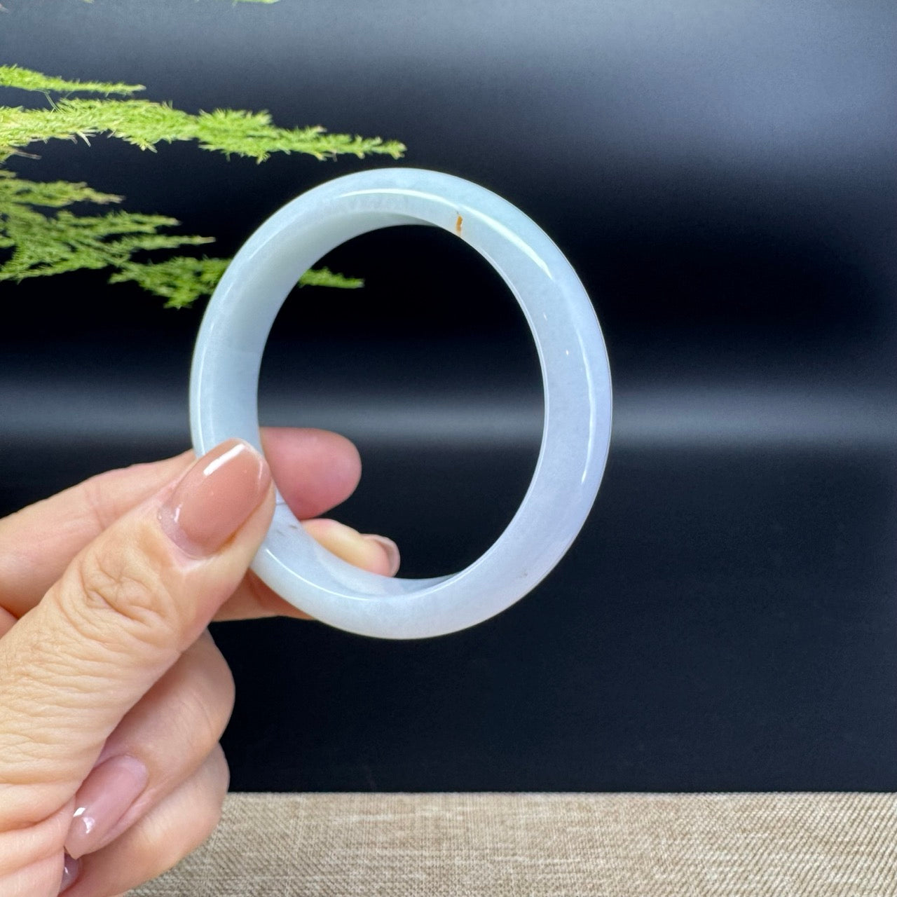 Genuine Burmese Icy Green Jade Jadeite Bangle Bracelet ( 54.2mm )