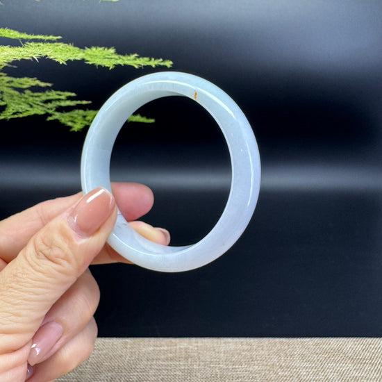 Genuine Burmese Icy Green Jade Jadeite Bangle Bracelet ( 54.2mm )