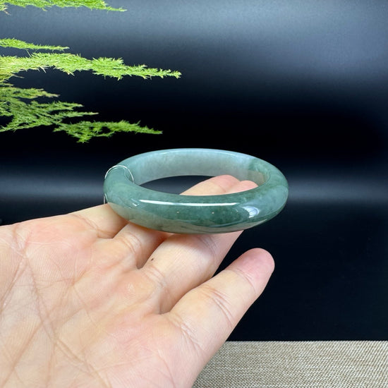 Genuine Burmese Oil Green Jade Jadeite Bangle Bracelet ( 54.3mm )