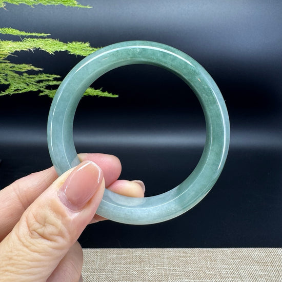 Genuine Burmese Oil Green Jade Jadeite Bangle Bracelet ( 54.3mm )
