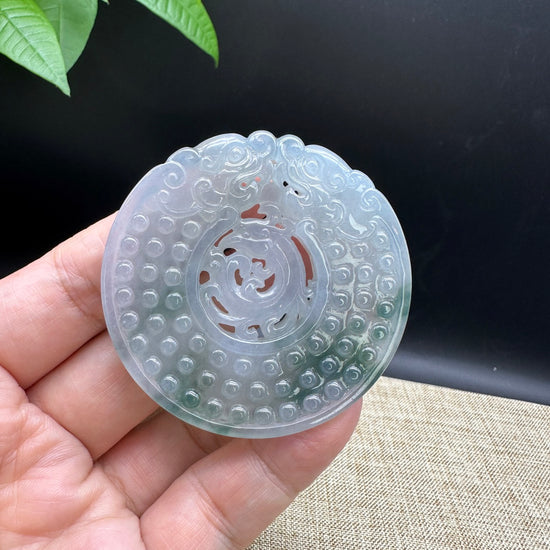 RealJade Co. Genuine Burmese Jadeite Jade Dragon Pendant Necklace