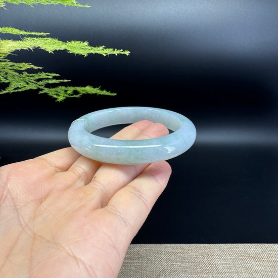 Genuine Burmese Icy Green Jade Jadeite Bangle Bracelet ( 54.2mm )