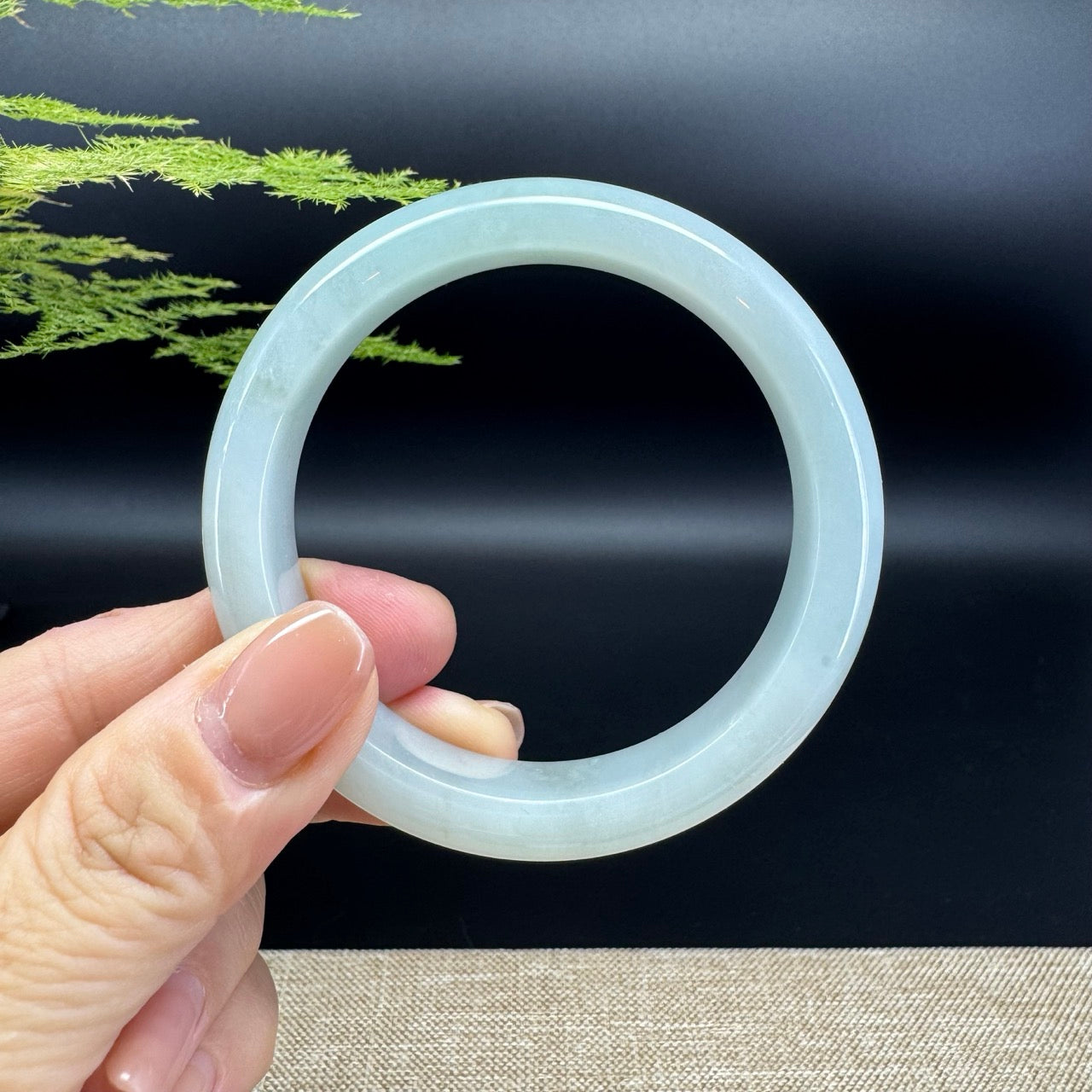 Genuine Burmese Icy Green Jade Jadeite Bangle Bracelet ( 54.6mm )