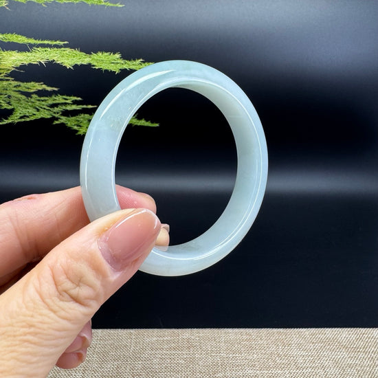 Genuine Burmese Icy Green Jade Jadeite Bangle Bracelet ( 54.6mm )