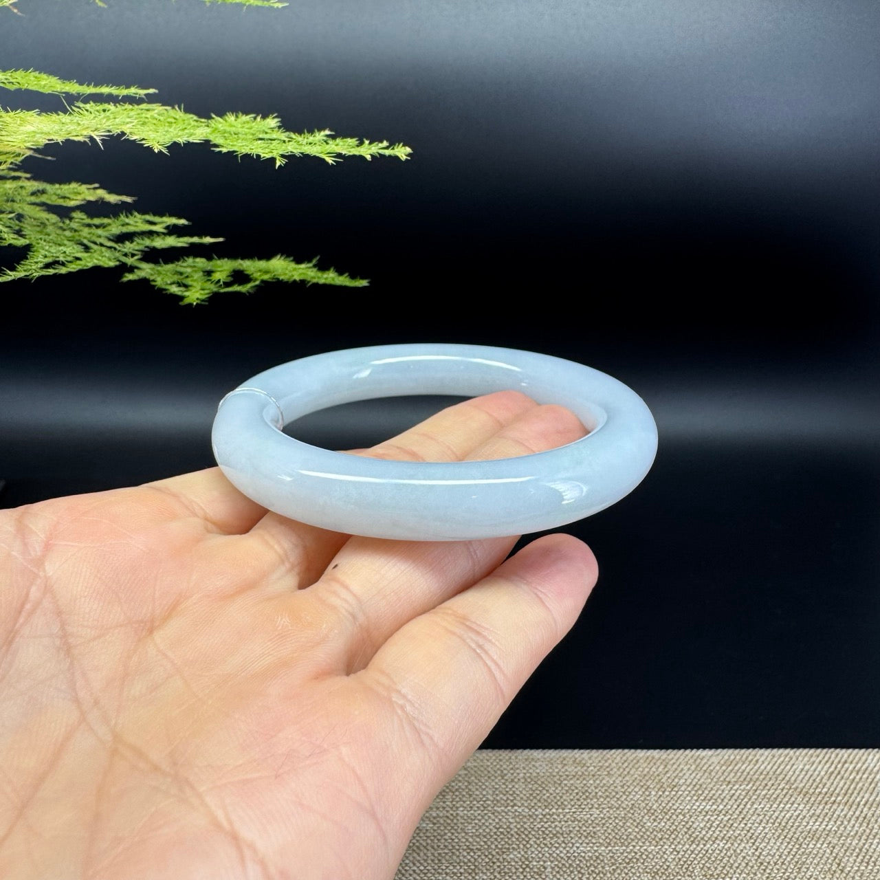 Genuine Burmese Icy Jade Jadeite Bangle Bracelet ( 54.8mm )