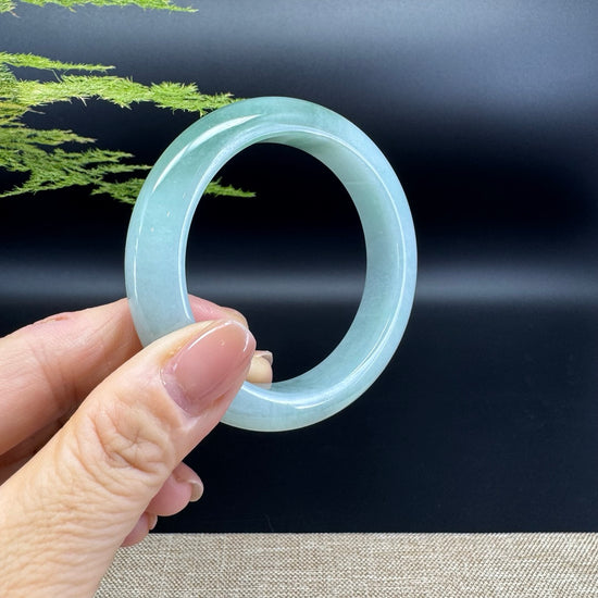 Genuine Burmese Icy Green Jade Jadeite Bangle Bracelet ( 54.1mm )