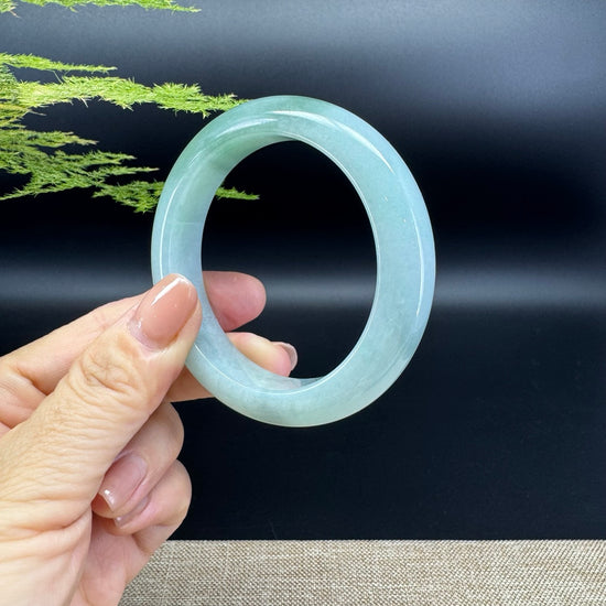 Genuine Burmese Icy Green Jade Jadeite Bangle Bracelet ( 54.1mm )