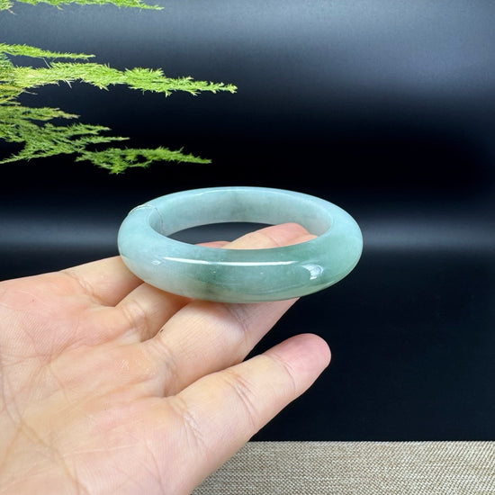 Genuine Burmese Icy Green Jade Jadeite Bangle Bracelet ( 54.1mm )