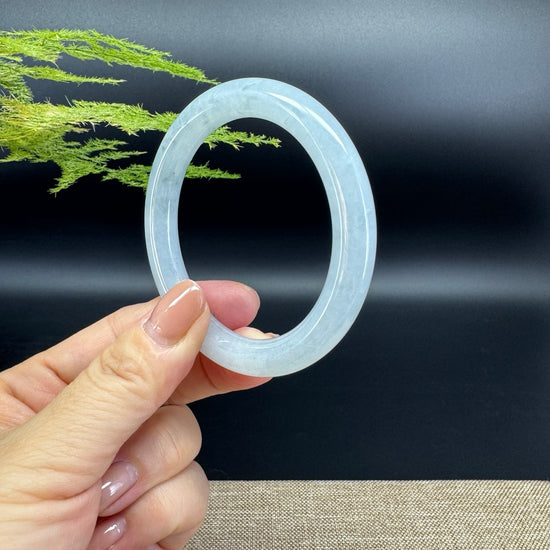 Genuine Burmese Icy Green Jade Jadeite Bangle Bracelet (54.1mm)