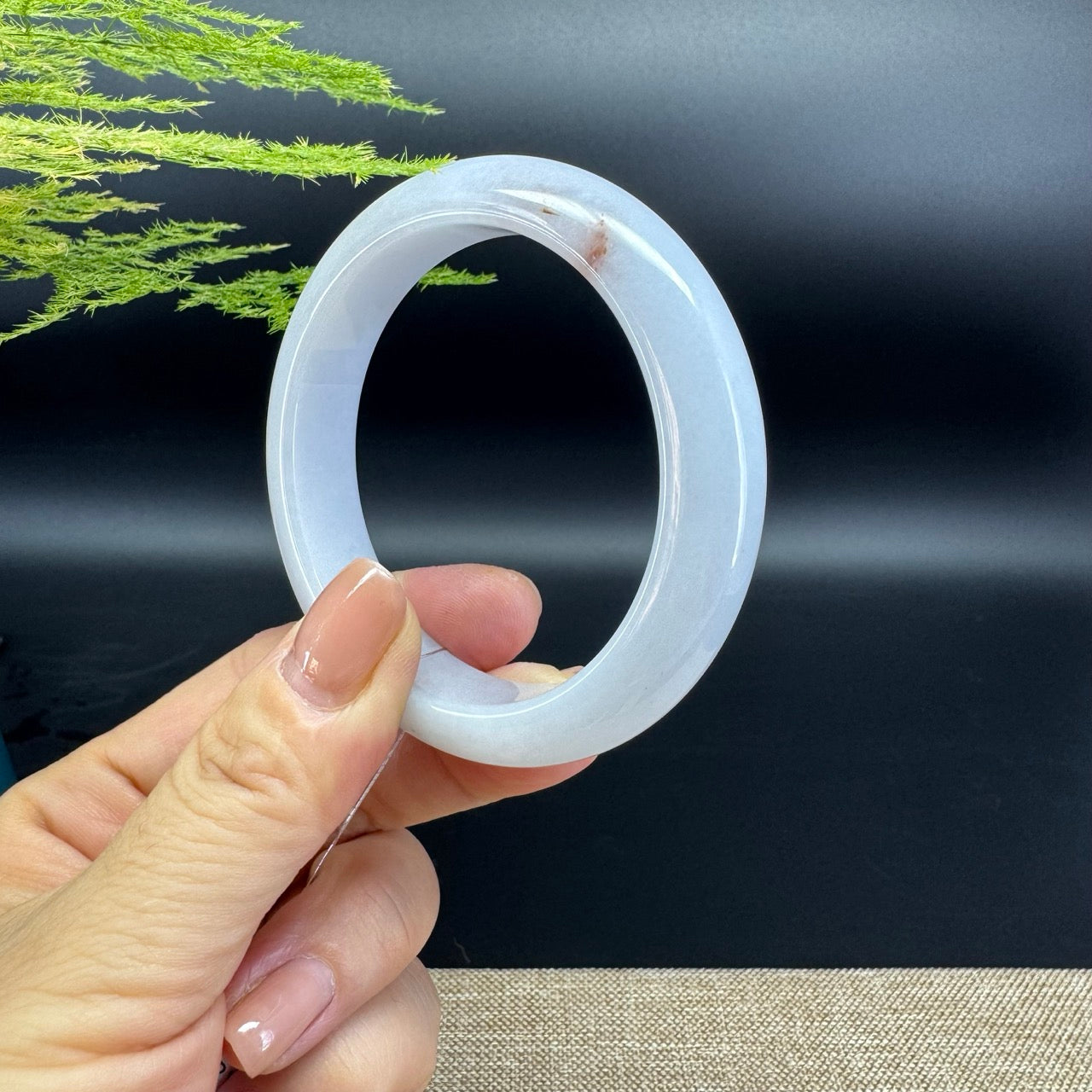 Genuine Burmese Lavender Jade Jadeite Bangle Bracelet ( 54.8mm )