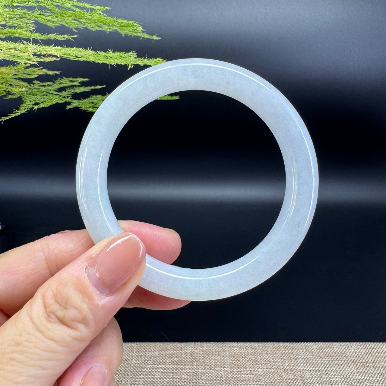 Genuine Burmese Icy Green Jade Jadeite Bangle Bracelet ( 54.8mm )