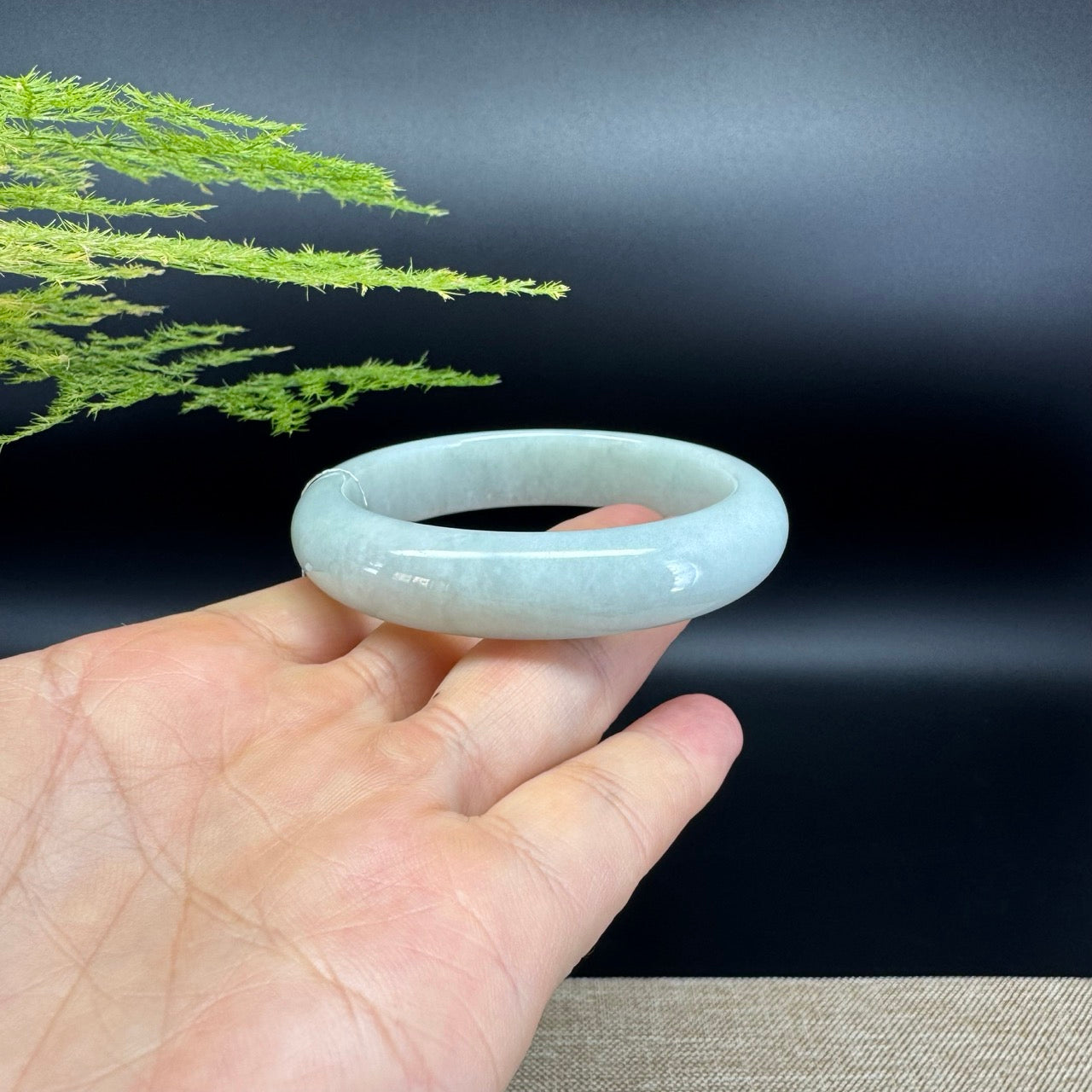 Genuine Burmese Green Jade Jadeite Bangle Bracelet ( 54.5mm )