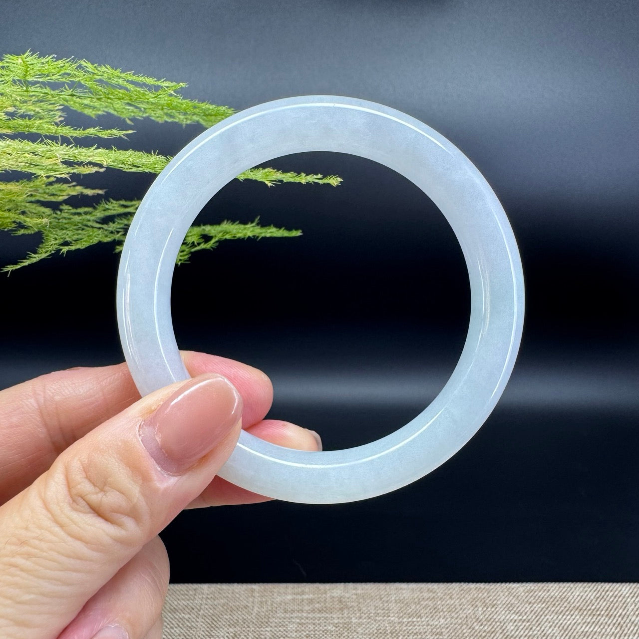 Genuine Burmese Green Jade Jadeite Bangle Bracelet ( 54.7mm )