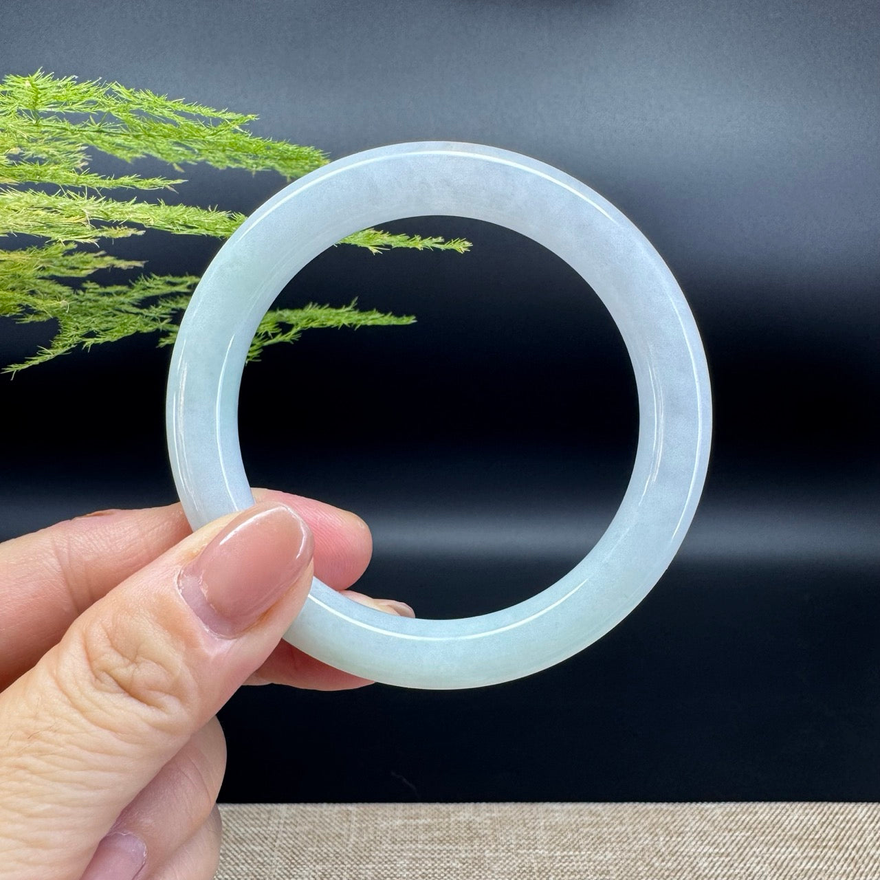 Genuine Burmese Green Jade Jadeite Bangle Bracelet ( 54.7mm )