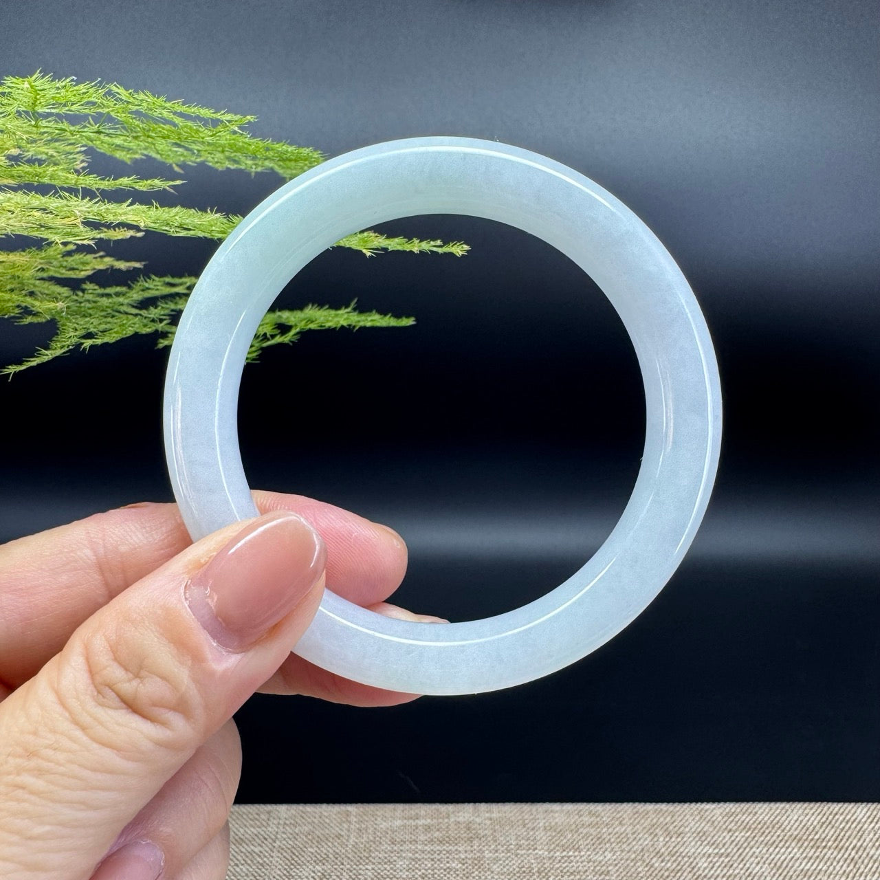 Genuine Burmese Green Jade Jadeite Bangle Bracelet ( 54.7mm )