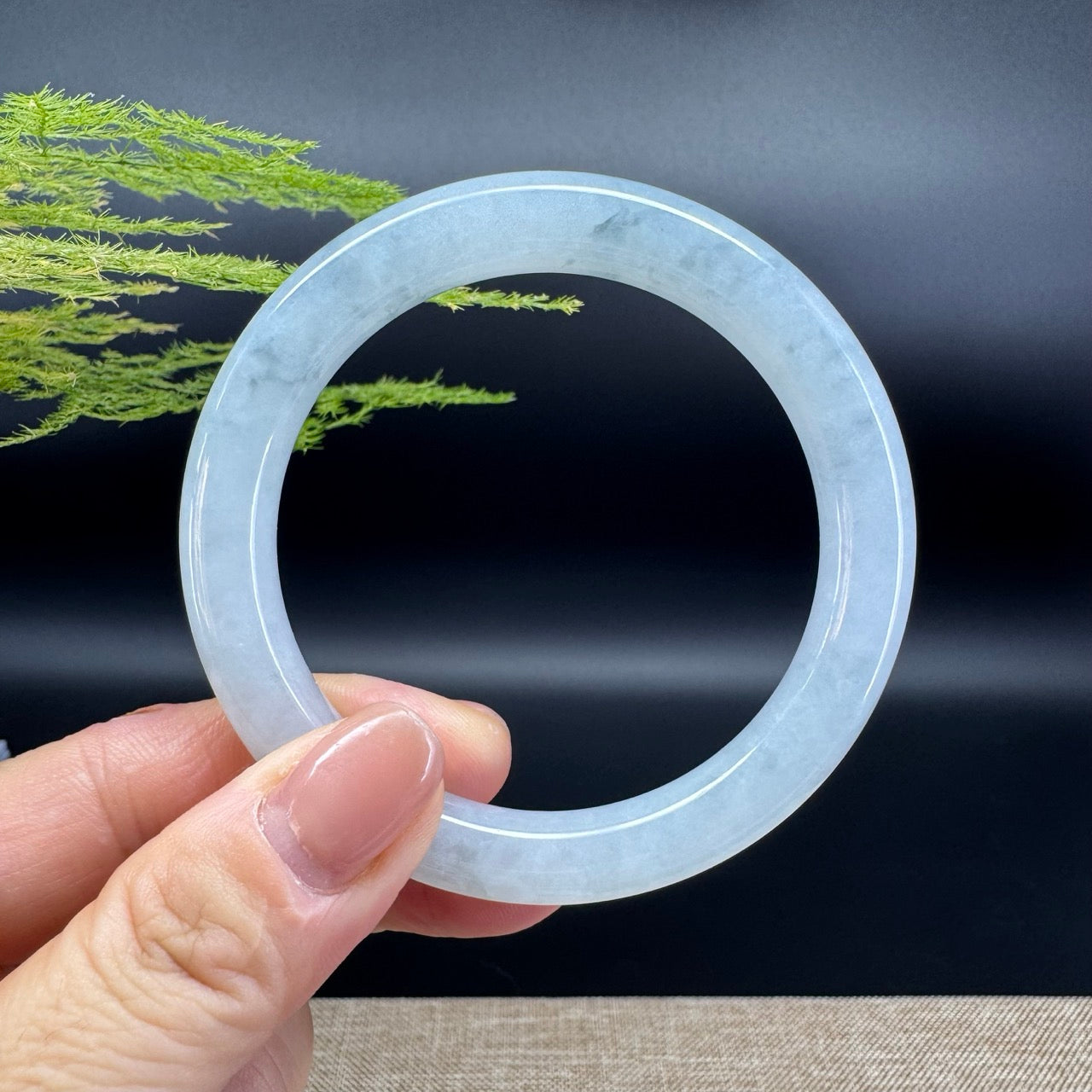 Genuine Burmese Green Jade Jadeite Bangle Bracelet ( 54.3mm )