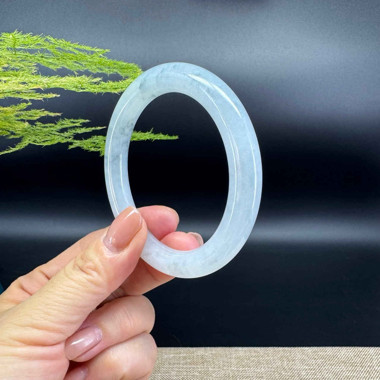 Genuine Burmese Green Jade Jadeite Bangle Bracelet ( 54.3mm )