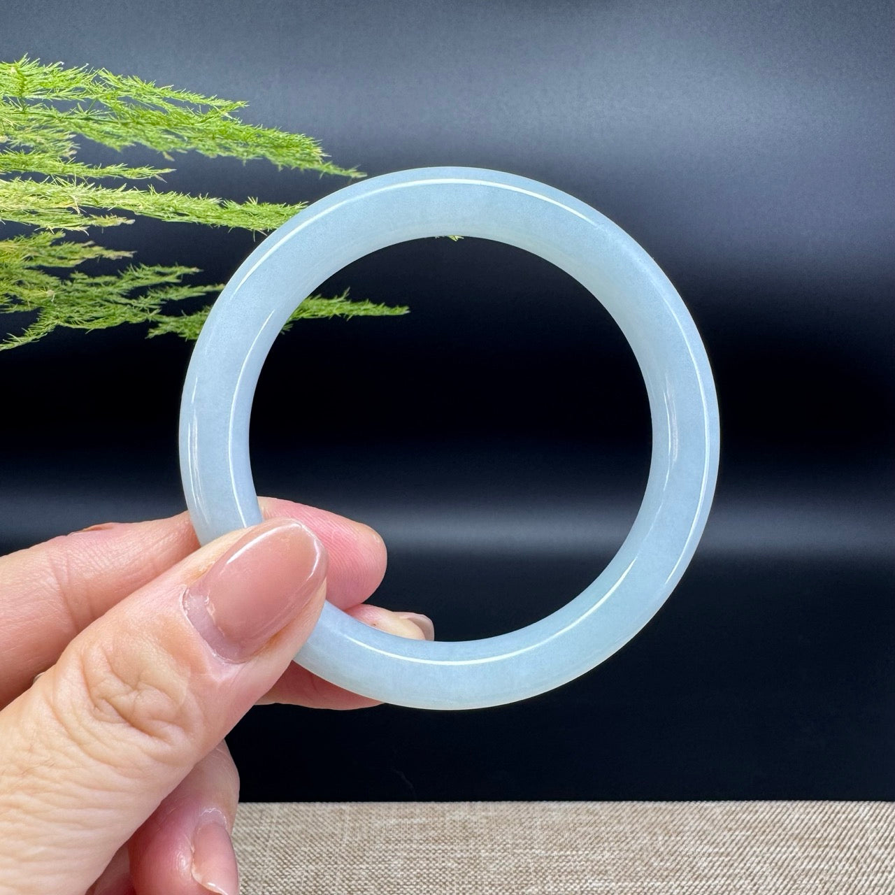 Genuine Burmese Green Jade Jadeite Bangle Bracelet (54.4mm)