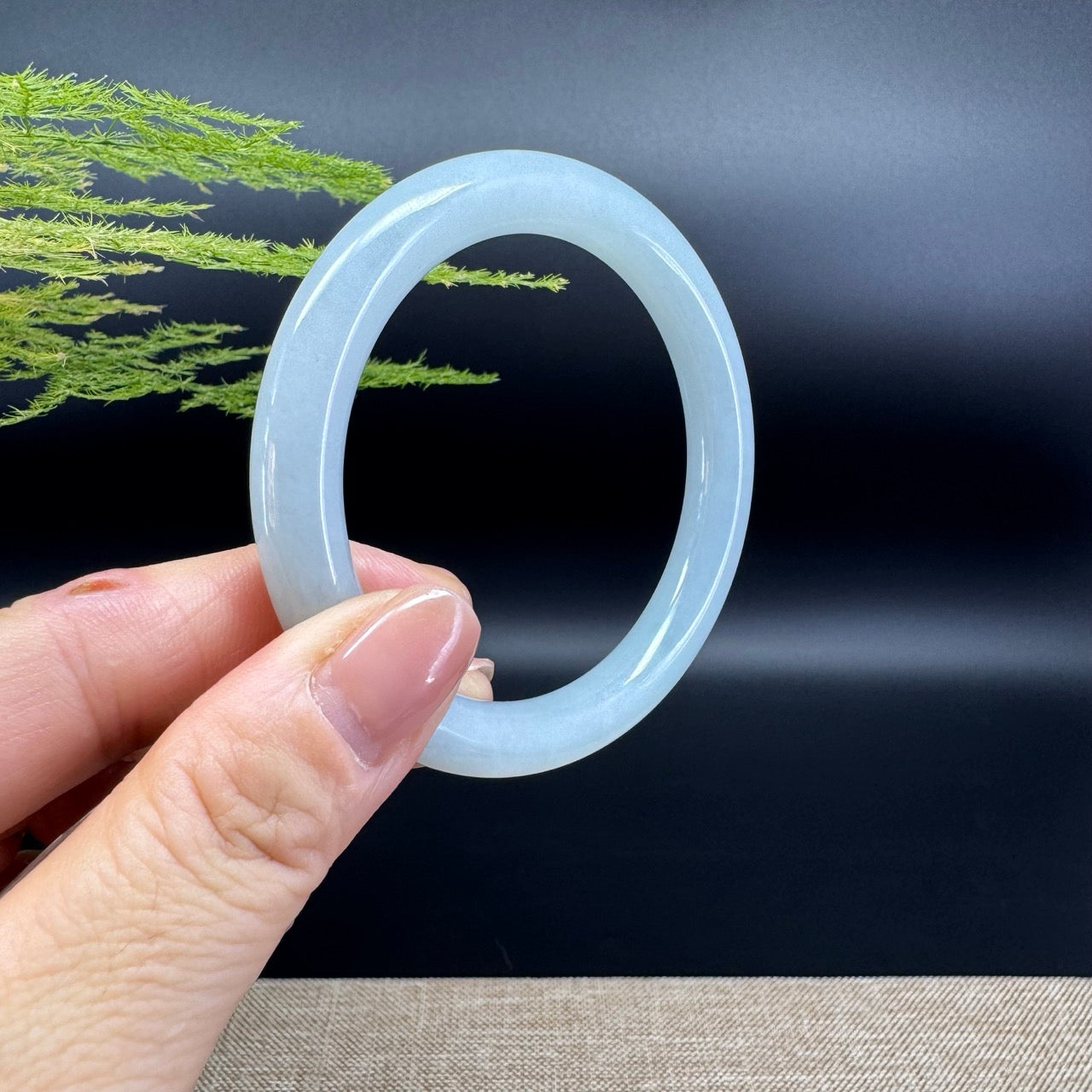 Genuine Burmese Green Jade Jadeite Bangle Bracelet (54.4mm)