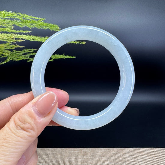 Genuine Burmese Icy Green Jade Jadeite Bangle Bracelet ( 54mm )