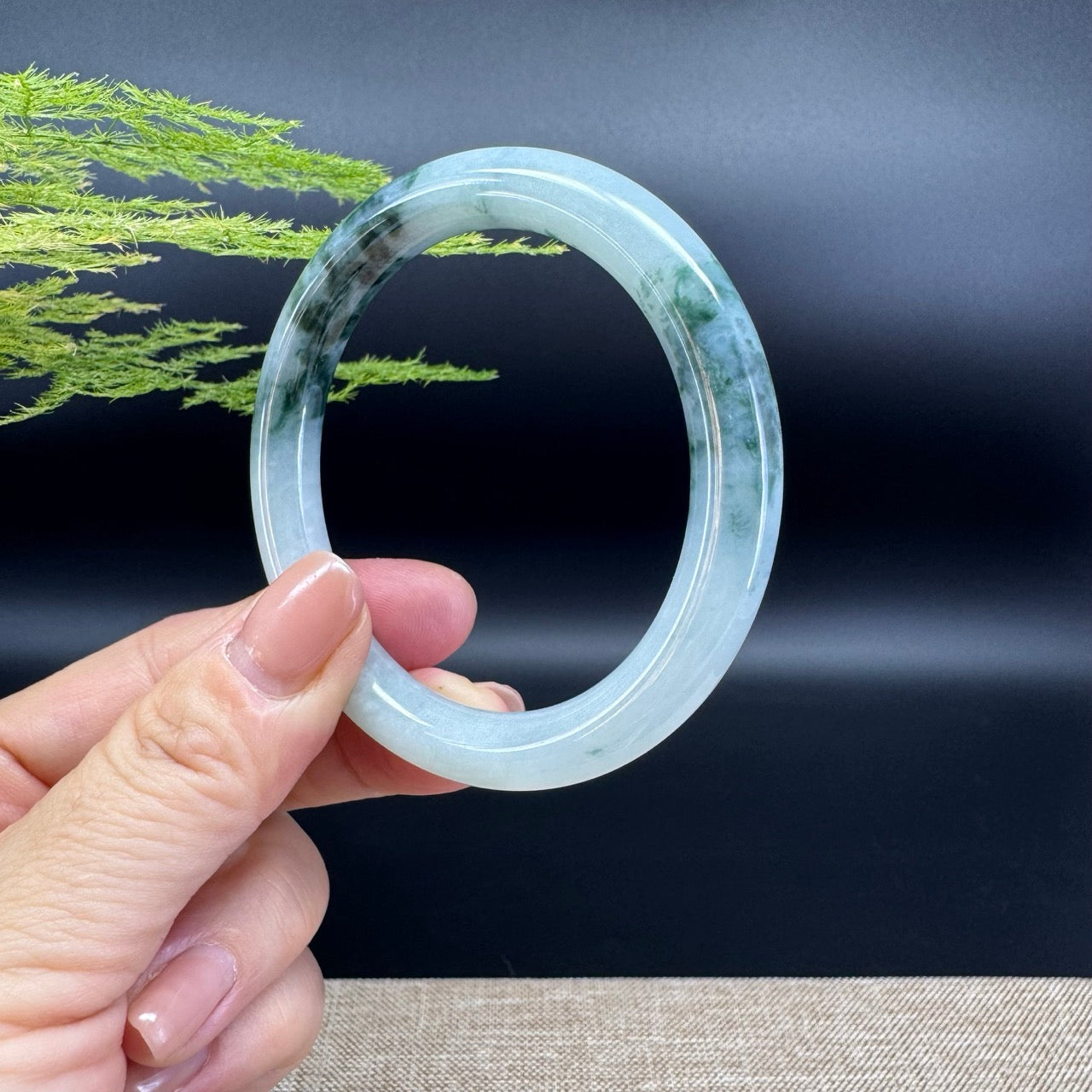 Genuine Burmese Green Jade Jadeite Bangle Bracelet ( 54mm )